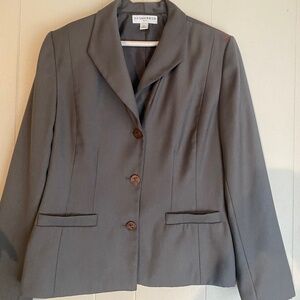 Sag Harbor 2-Piece Gray Jacket and Pleated Skirt Set - Size 16